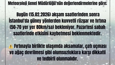 İstanbul'da Fırtına Uyarısı Yapıldı