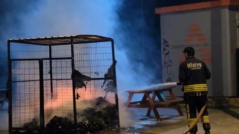 Tekirdağ'da Konteyner Yangını