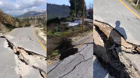 Sağanak Yağışın Ardından Karahacılı'da Yol Çöktü: Derin Yarıklar Tehlike Saçıyor