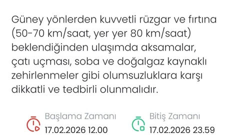 Denizli'de Fırtına Uyarısı Yapıldı