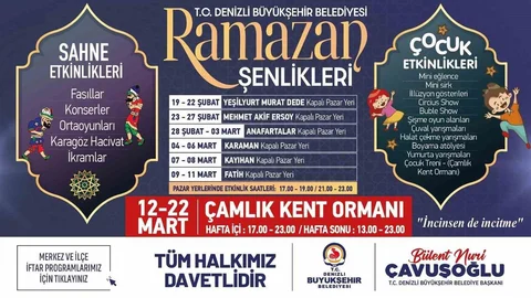 Denizli'de 57 Noktada İftar Sofrası Kurulacak