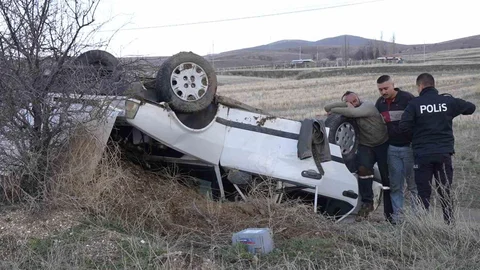 Kırıkkale'de Takla Atan Araçta Yaralılar Var