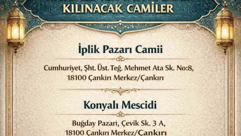 Çankırı'da Hatimle Teravih Namazı Kılınacak Camiler