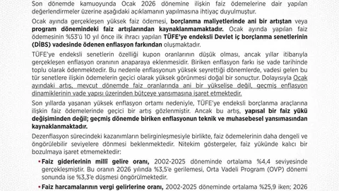 Hazine ve Maliye Bakanlığı'ndan Açıklama