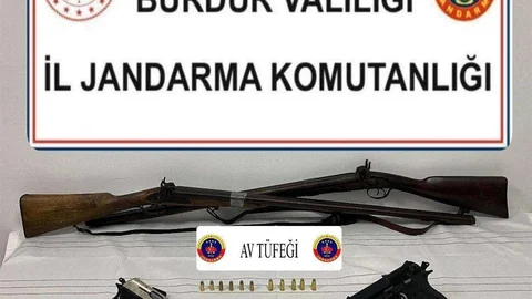 Burdur’da Ruhsatsız Silah Operasyonu