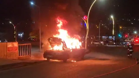 Yozgat’ta Otomobil Yangını