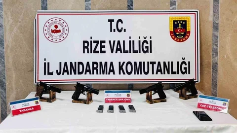 Rize'de Ruhsatsız Silah Ele Geçirildi