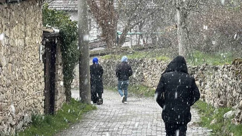 Karabük'te Yeniden Kar Yağışı Başladı