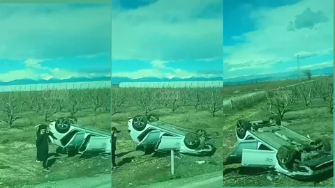 Tarsus'ta Kaza: Araç Yoldan Çıkarak Şarampole Uçtu, Ters Döndü