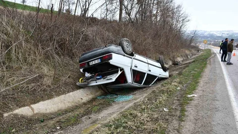Samsun'da Ters Dönme Kazası