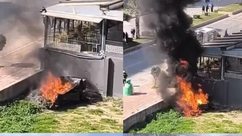 Mersin'de Otomobil Yangın Çıkardı