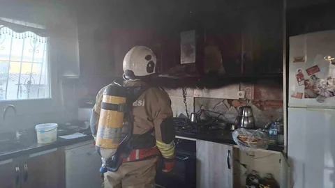 Samandağ'da Mutfakta Yangın Çıktı