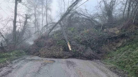 Heyelan Köy Yolunu Kapatmıştı