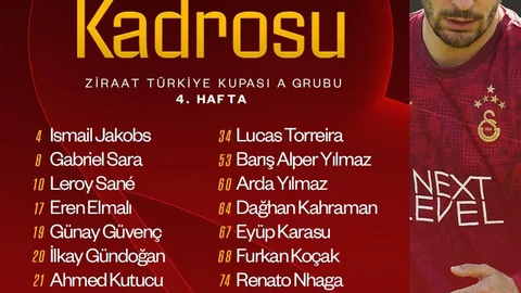 Galatasaray Alanyaspor Maç Kadrosu Açıklandı