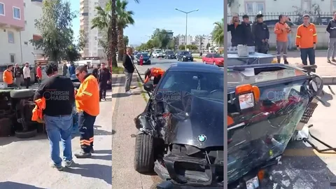 Eski Otogar Mevkiinde Kaza: Otomobil Süpürge Aracına Çarptı, Süpürge Aracı Yan Yattı, 1 Yaralı