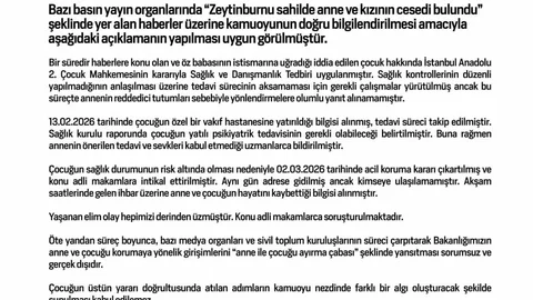 Zeytinburnu'nda Anne ve Çocuk Ölümü Açıklaması