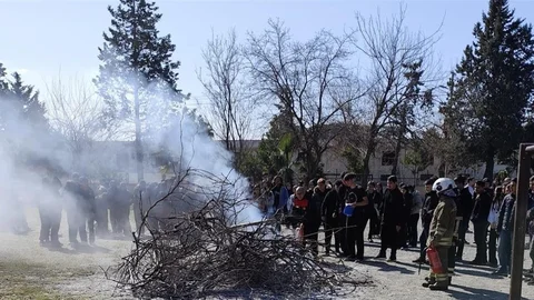 Dörtyol'da Öğrencilere Yangın Eğitimi Verildi