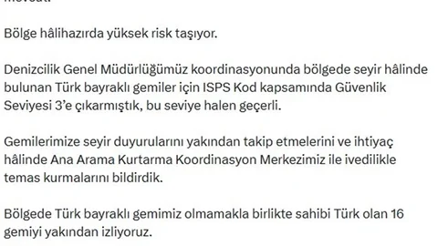 Ulaştırma Bakanı Uraloğlu, Hürmüz Boğazı'ndaki Gelişmeleri İzliyor
