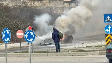 Samsun'da Otomobil Yangını