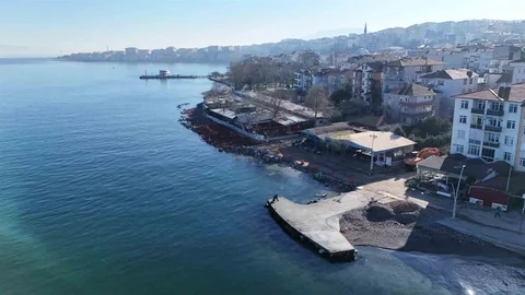 Değirmendere Sahilinde Dalgakıran İnşaatı