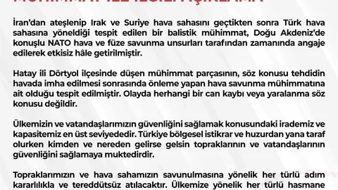 Türk Hava Sahasına Yönelen Tehdit İmha Edildi
