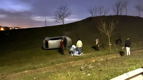 Tekirdağ'da Alkollü Sürücü Şarampole Uçtu