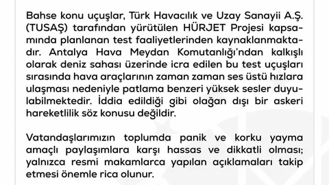Antalya'da F-16 Uçuşları İddiasına Yalanlama