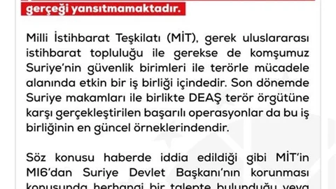 Türkiye'nin MI6 ile İlişkisi Yalanlandı