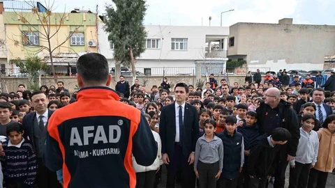 Nusaybin’de deprem tatbikatı gerçekleştirildi