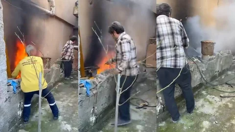 Tarsus’ta Çöp Toplama Ekiplerinin Dikkati Yangını Önledi