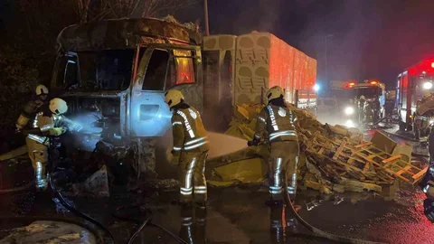Tuzla'da Tır Yangını Meydana Geldi