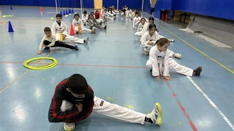 Bilecik'te Tekvandocular Antrenman Yapıyor