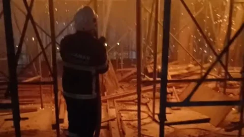 Adıyaman'da İnşaat Halindeki Binada Yangın