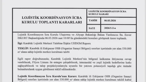 Karabük Lojistik Merkezi Projesi Onaylandı