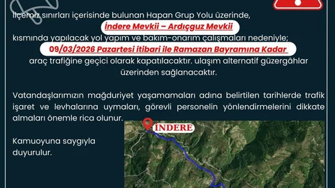 Ayvacık'ta Hapan Grup Yolu Kapalı