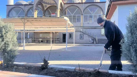 Yozgat'ta Gönüllü Çiçek Bakımı