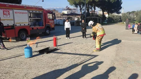 Sarıgöl'de Öğrenciler Yangın Eğitimi Aldı