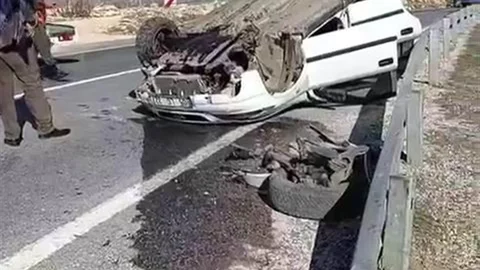 Diyarbakır'da Takla Atan Araç Kazası
