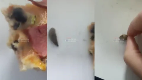 Mersin'de Vatandaşın Sipariş Verdiği Pizzanın İçinden "Yabancı Madde" Çıktı