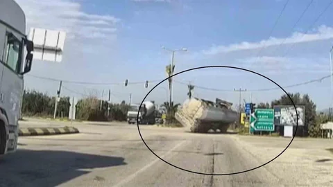 Hatay'da Tanker Kazası Anları Kamerada