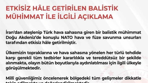 Türk Hava Sahası'nda Balistik Mühimmat İhvali