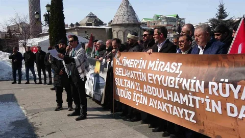Erzurum'da Kudüs İçin Yürüyüş Düzenlendi