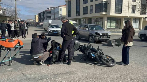 Tekirdağ'da Motosiklet Kazası Görüntülendi