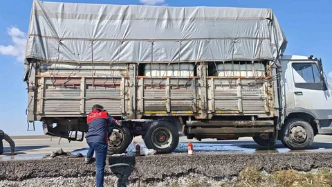 Aksaray'da Kamyonda Yangın Çıktı