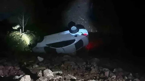 Kurtalan'da Takla Atan Otomobil Kazası