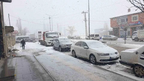 Başkale'de Kar Yağışı Etkili Oldu