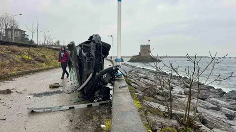 Rize'de Takla Atan Otomobilin Kazası