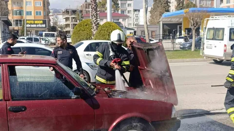 Adıyaman'da Otomobil Yangını