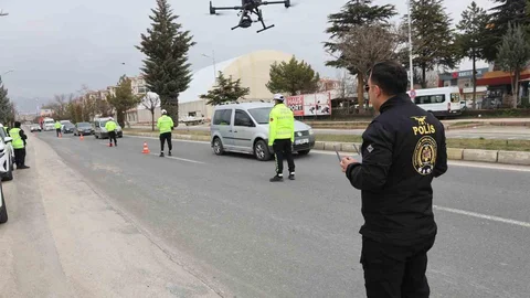 Elazığ'da Dron Destekli Trafik Uygulaması
