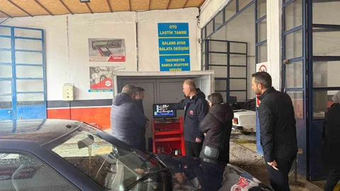 Bayburt'ta Egzoz Gazı Denetimi Yapıldı